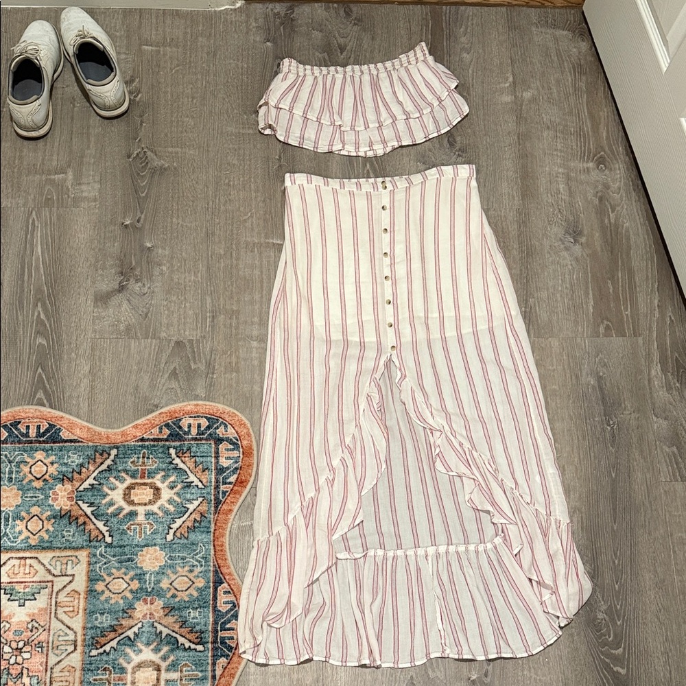 Striped Pink and White AE Women's Set